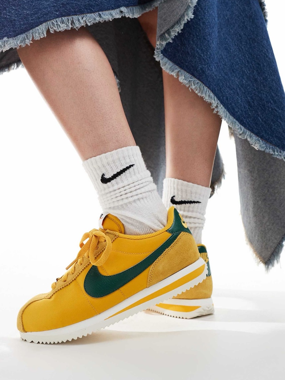 Nike Cortez TXT sneakers in yellow and green Size 9.5
